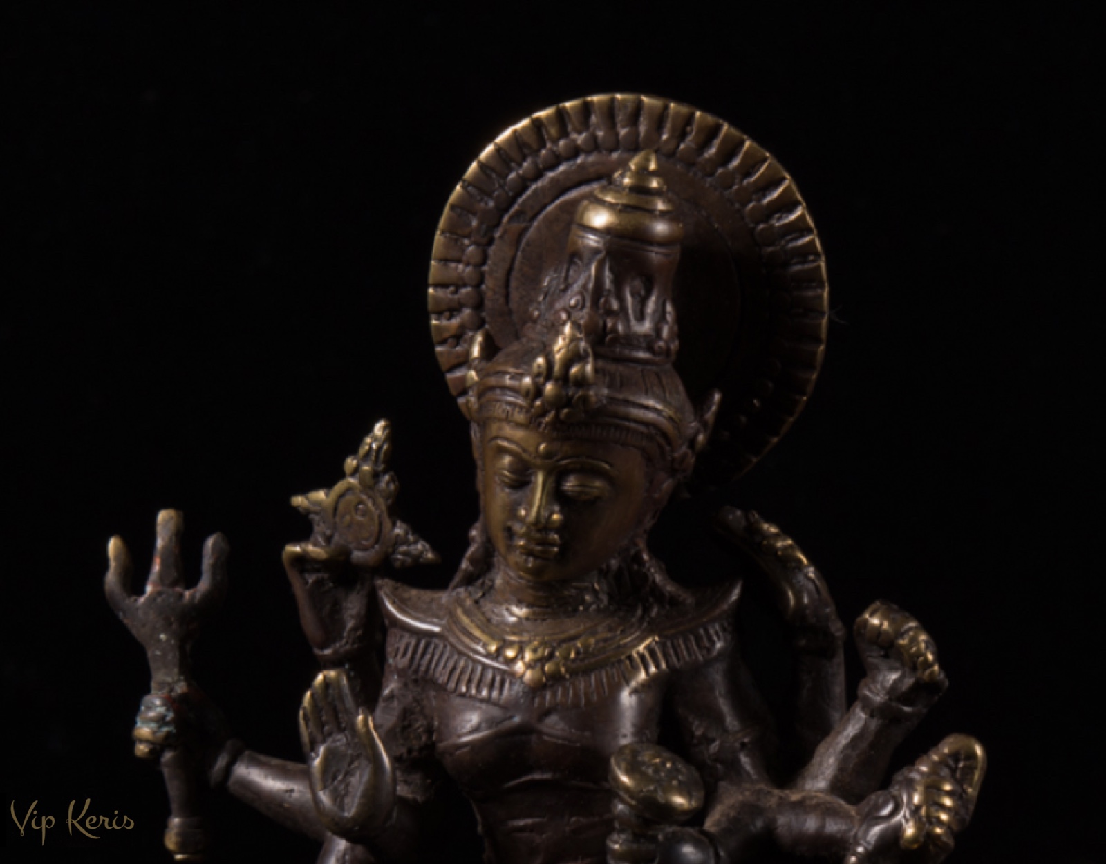 Бронзовая статуя божества Дурга Деви Чандрагханта фото VipKeris