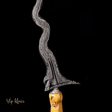 Метеоритный ритуальный кинжал Крис Sabuk Inten Luk 11, Стихия Воздух, Огонь фото vipkeris.ru