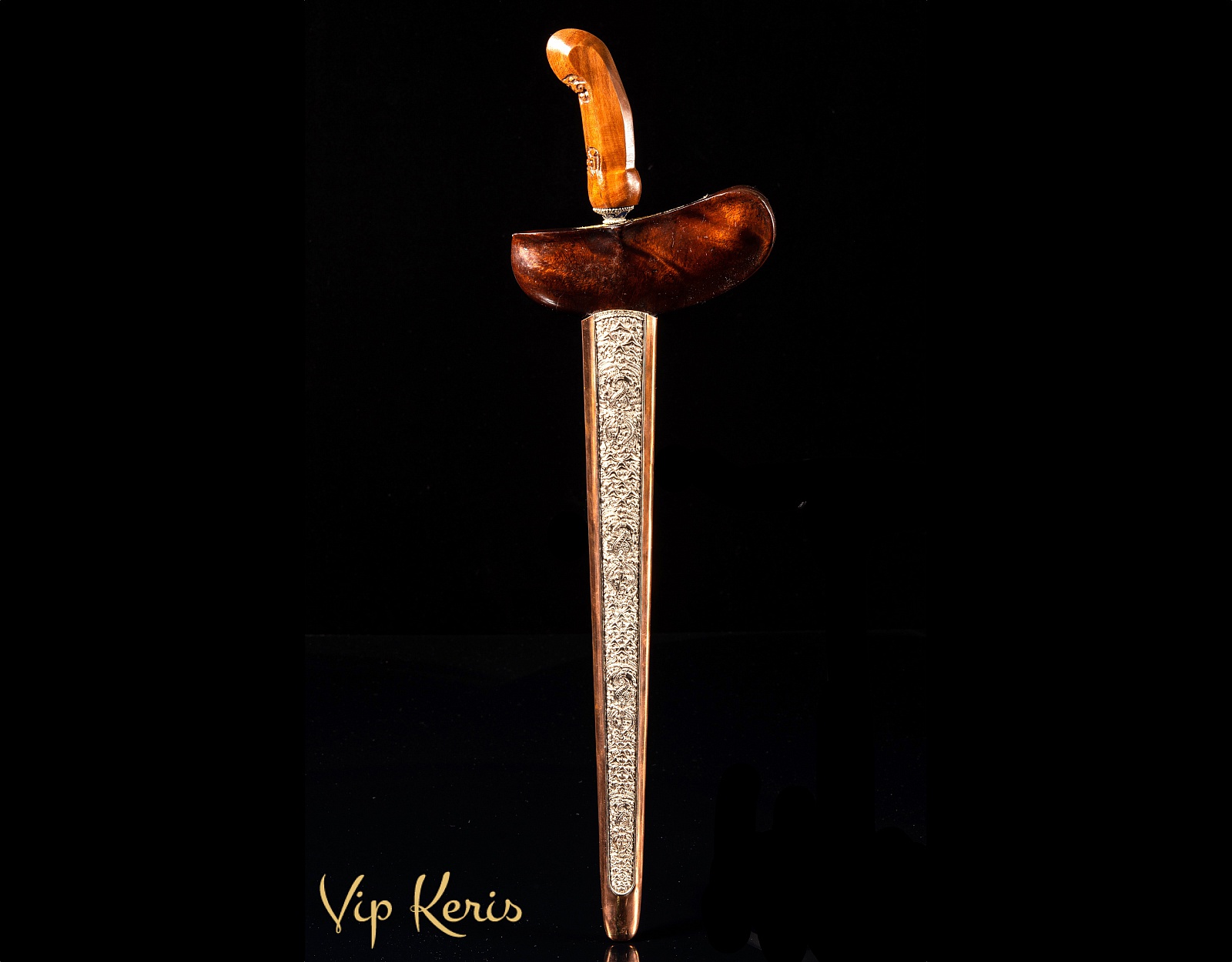 Крис кинжал Naga Siluman, kinatah gold фото VipKeris