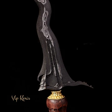 Ритуальный кинжал Крис Sengkelat Luk13, двойной памор, Инь фото vipkeris.ru