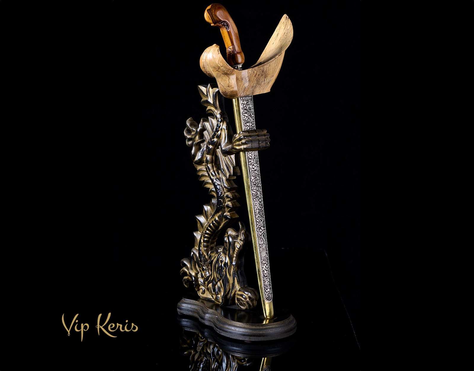 Метеоритный ритуальный кинжал Крис Sabuk Inten Luk 11, Стихия Воздух, Огонь фото VipKeris