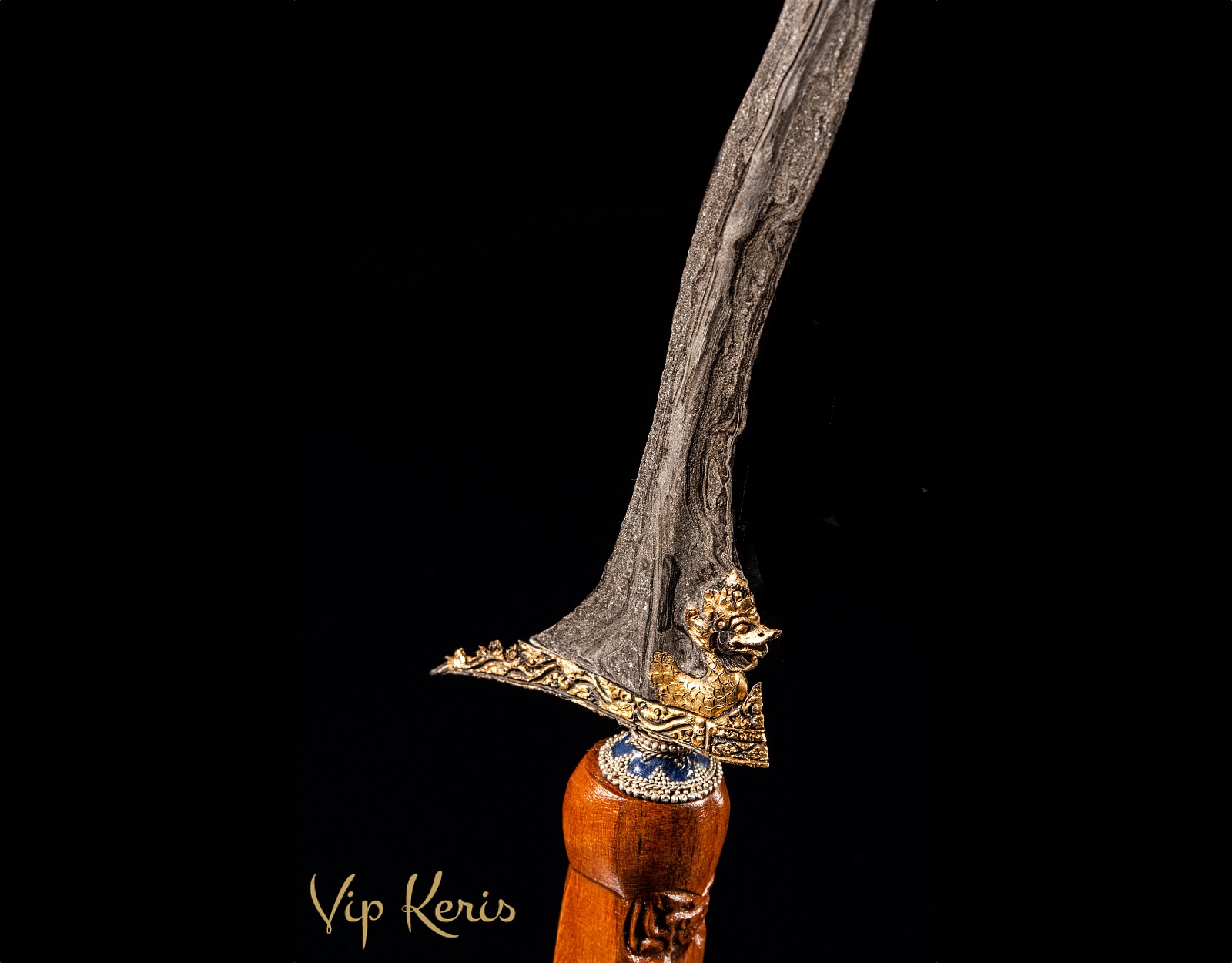 Крис кинжал Naga Siluman, kinatah gold фото VipKeris