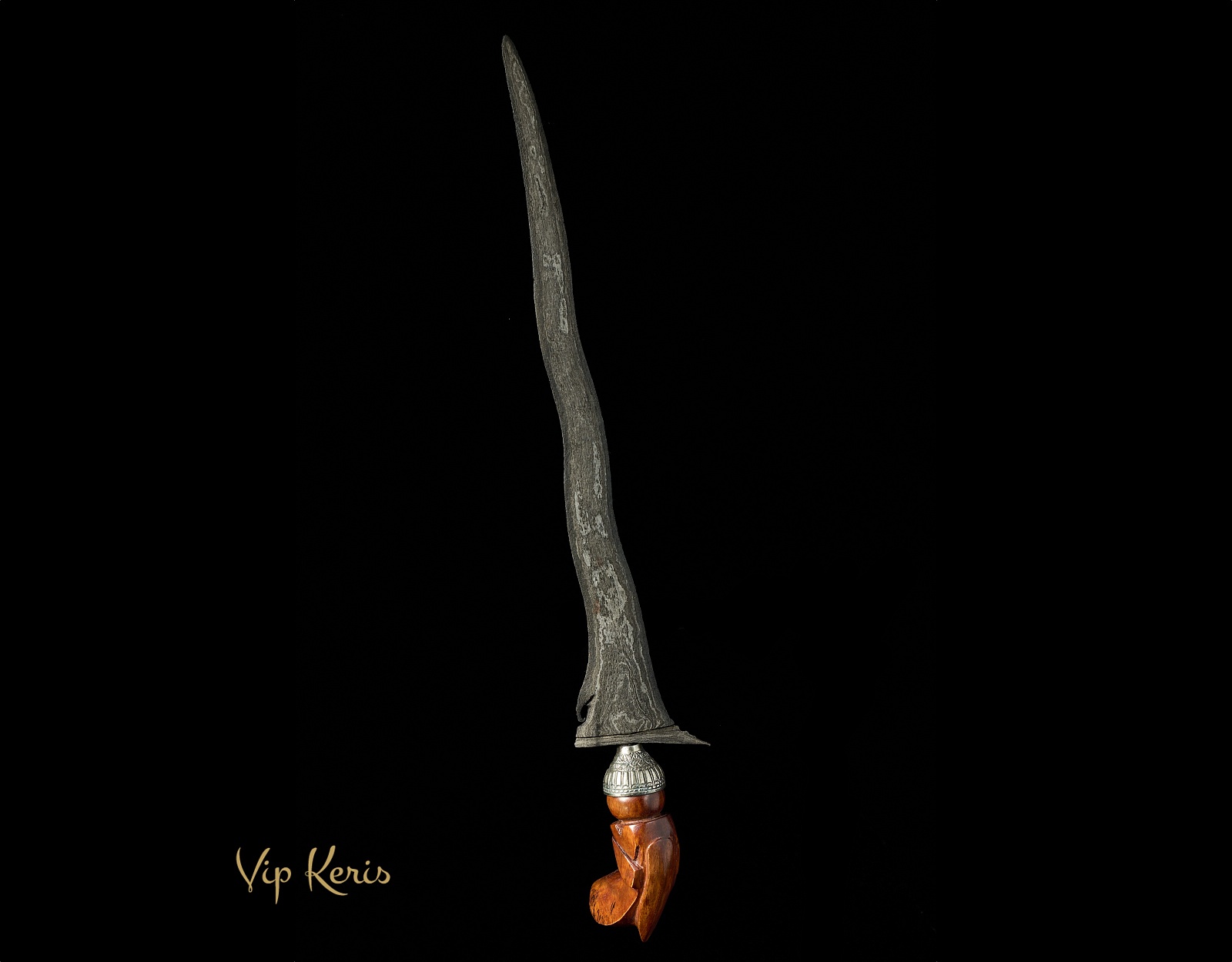 Бугийский ритуальный кинжал Крис Sepokal Luk5, двойной памор. Наставник. фото VipKeris