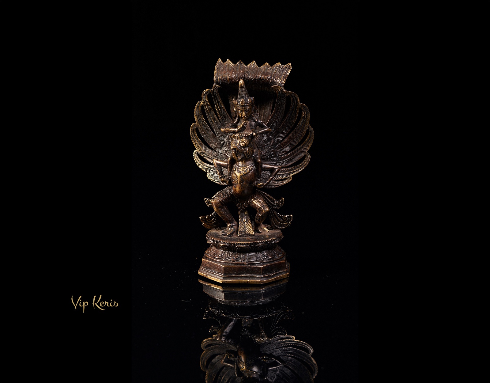 Старинная статуя Вишну на птице Гаруда, 20см фото VipKeris