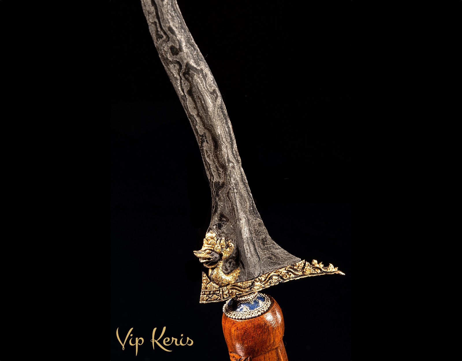 Крис кинжал Naga Siluman, kinatah gold фото VipKeris